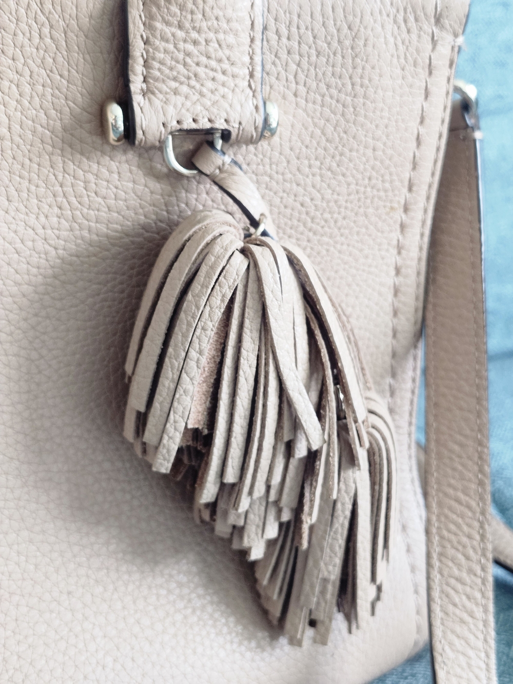 Kate Spade Pebbled Leather Satchel in Blush Tan - Picture 6 of 16